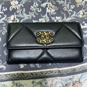 Chanel Black Leather Wallet Lambskin